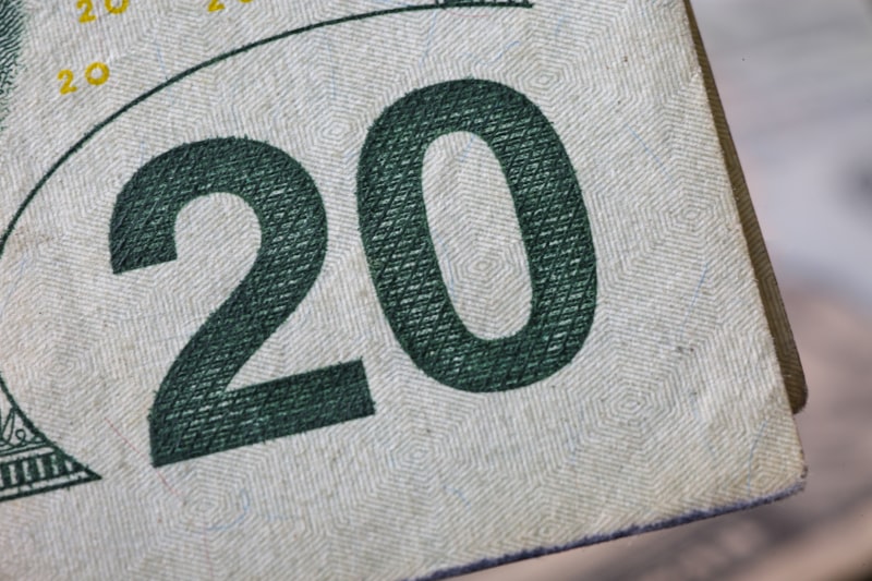Close-up of a U.S. twenty dollar bill showing the fine security details that professional graders examine during authentication